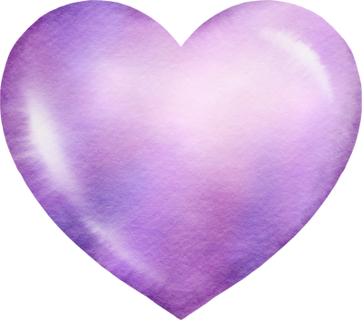 Watercolor Purple Heart